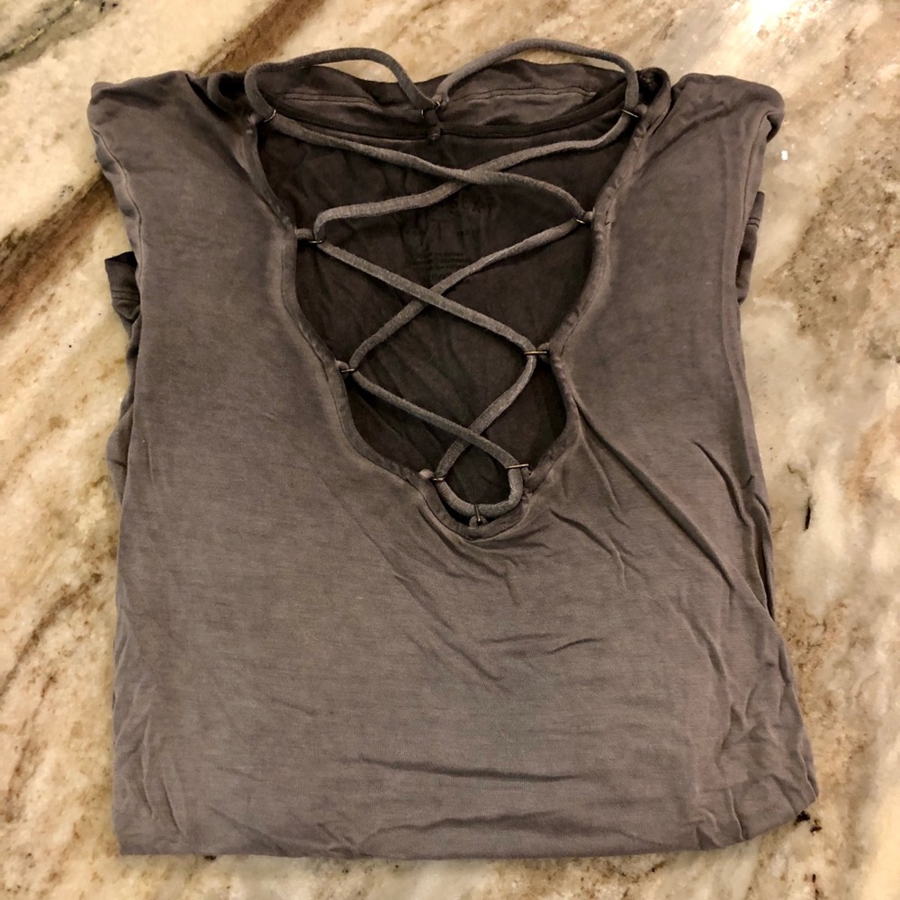 BNWOT AEO Soft & Sexy Lace Up T-Shirt Sz. S
